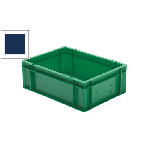 Eurobox - Eurokasten - Volumen 13 l - Boden geschlossen, Wände durchbrochen - 145 x 300 x 400 mm (HxBxT) - VE 4 Stk. - blau