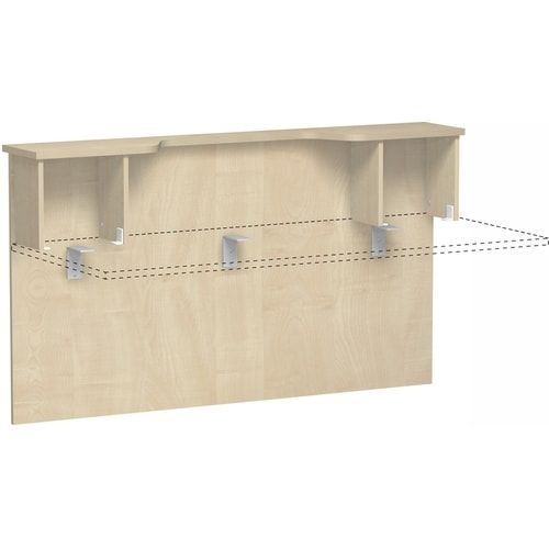 Anbau Thekenelement, Anbaumodul, Monitorausschnitt, Fachseiten, 25 mm Dreischicht-Feinspan, 1.025 x 1.800 x 300 mm (HxBxT), Dekor Ahorn