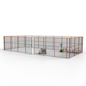 Maschinen Schutzgitter - Hallentrennwand - Sicherheitszaun - Tür - 30 m - 2.200 x 10.900 x 4.900 mm (HxBxT) - Farben wählbar