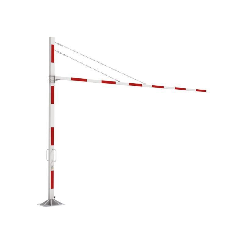 Höhenbegrenzer, einseitig, Stahlrohr, drehbar, feuerverzinkt, zum Einbetonieren mit Bodenstangen, 1.900-2.500 mm (H), 2.500-3.500 mm (B)