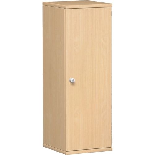 Flügeltürenschrank, Holztüren, Schloss links, 3 Ordnerhöhen, 2 Einlegeböden, 1.152 x 400 x 425 mm (HxBxT), Frontfarbe Ahorn, Korpusfarbe Ahorn