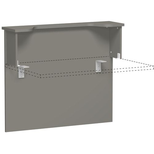 Anbau Thekenelement, Anbaumodul, Monitorausschnitt, 25 mm Dreischicht-Feinspan, 1.025 x 1.200 x 300 mm (HxBxT), Dekor Ahorn