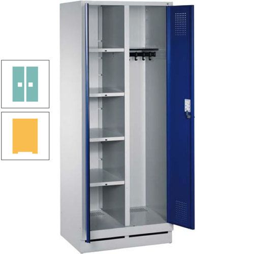 Mehrzweckschrank, Doppeltüren, Füße, 2 Abteile a 300 mm, Korpus anthrazitgrau, Tür anthrazitgrau, 1.800 x 600 x 500 mm (HxBxT)