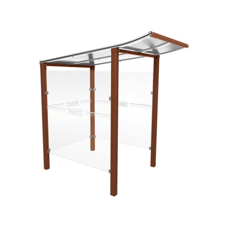 Automatenüberdachung, Automatendach, Stahlpfosten, Polycarbonatdach, UV-behandelt, Einbetonierung, 2.100 x 1.300 x 1.500 mm (HxBxT), Farbe enzianblau
