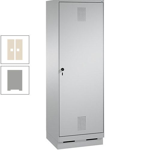 Doppel-Spind, Garderobenschrank, 1 Tür für 2 Abteile a 300 mm, Korpus anthrazitgrau, Türen anthrazitgrau, 1.800 x 600 x 500 mm (HxBxT)