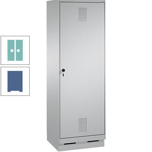Doppel-Spind, Garderobenschrank, 1 Tür für 2 Abteile a 300 mm, Korpus anthrazitgrau, Türen anthrazitgrau, 1.800 x 600 x 500 mm (HxBxT)