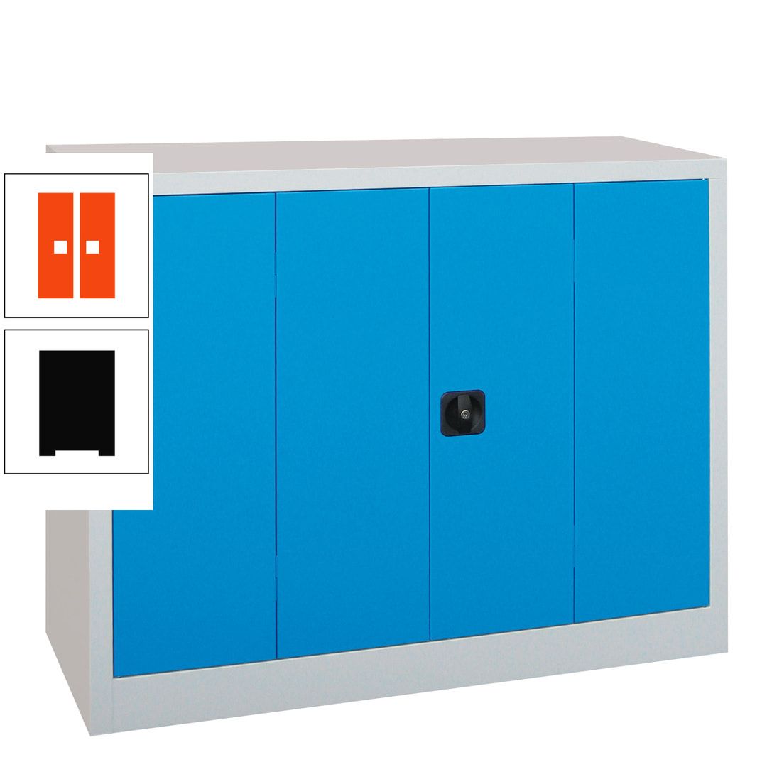 Falttürenschrank - 1.000x1.200x400 mm (HxBxT) - 2 Einlegeböden, gepulvert - Zylinderschloss - anthrazitgrau