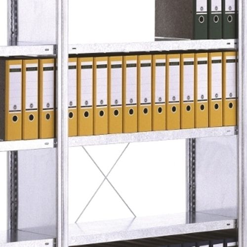 Fachbodenregal mit Seitenwand - 350 kg - 2.000 x 1.005 x 600 mm (HxBxT) - Anbauregal - 5 Böden - verzinkt - Lagerregal - Steckregal - BERT