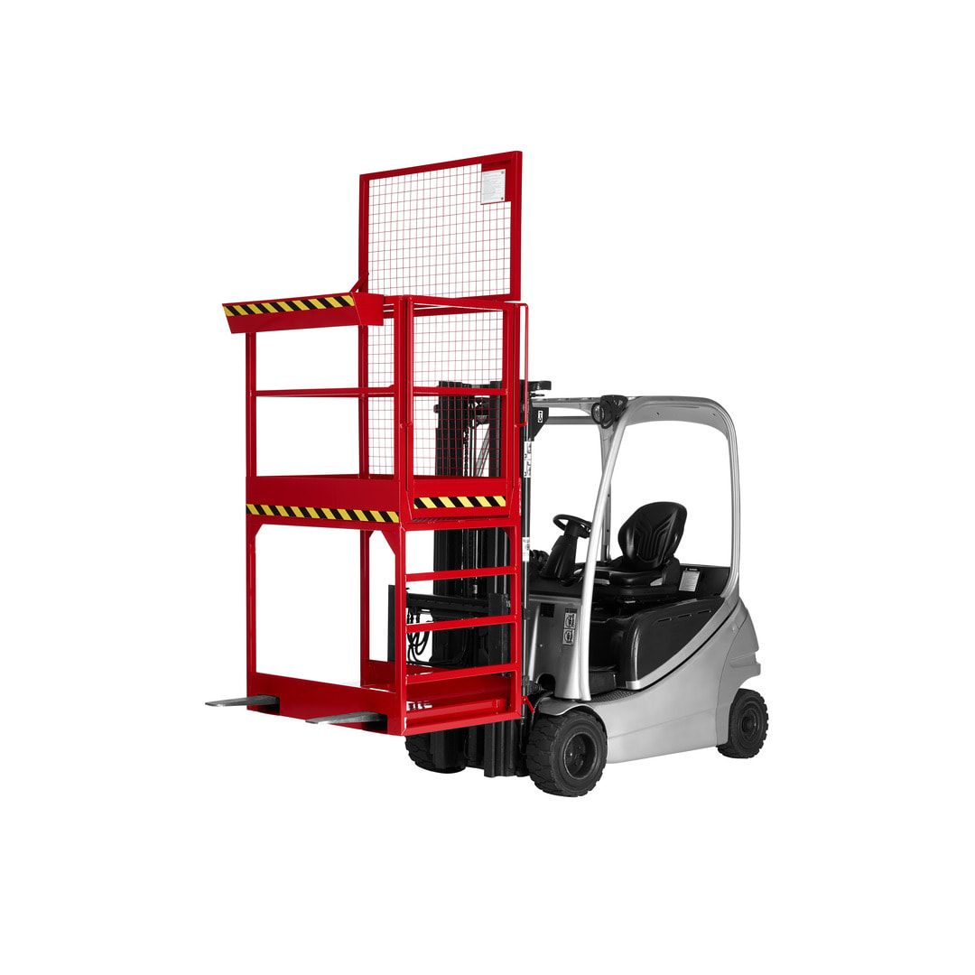 Arbeitsbühne für Stapler und Frontlader - Arbeitskorb - Montagebühne - Extra hoch - Tragkraft 300 kg - 2.810 x 1.200 x 800 mm (HxBxT) - anthrazitgrau