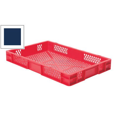 Eurobox - Eurokasten - Volumen 14,5 l - Boden und Wände durchbrochen - 75 x 400 x 600 mm (HxBxT) - VE 2 Stk. - blau