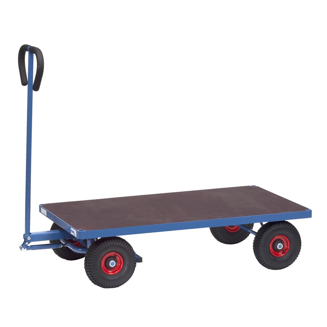 Fetra Handwagen - Traglast 400 kg - Ladefläche 545 x 945 mm - Vier Wände, fest - Vollgummireifen