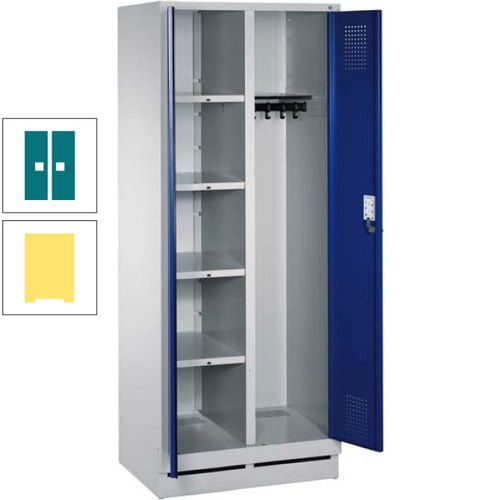 Mehrzweckschrank, Doppeltüren, Füße, 2 Abteile a 300 mm, Korpus anthrazitgrau, Tür anthrazitgrau, 1.800 x 600 x 500 mm (HxBxT)