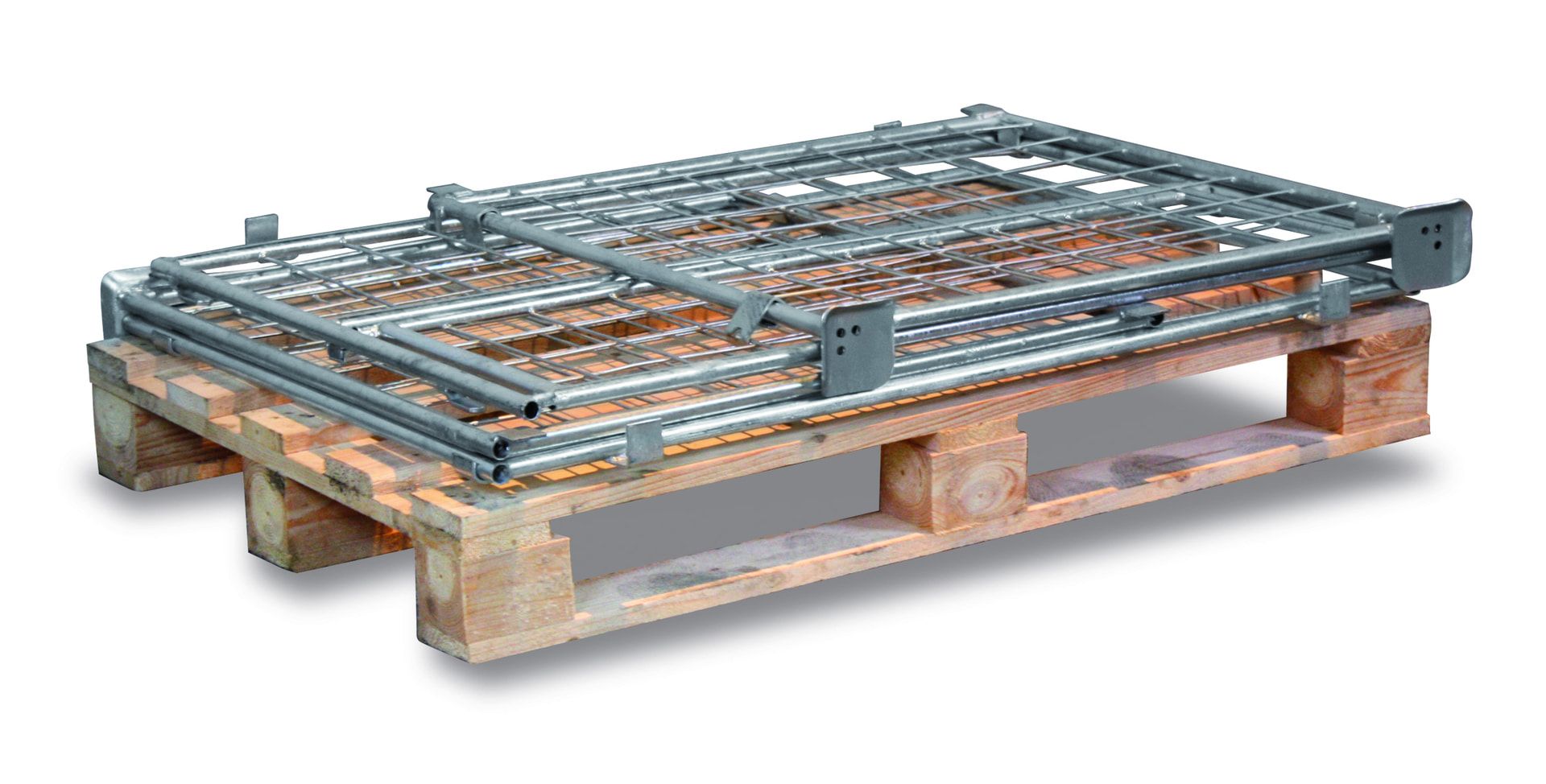 Palettenaufsatzrahmen für Europalette - 1.000 kg - Höhe 1.000 mm - 4-fach stapelbar - Gitter 1x klappbar - lichtblau