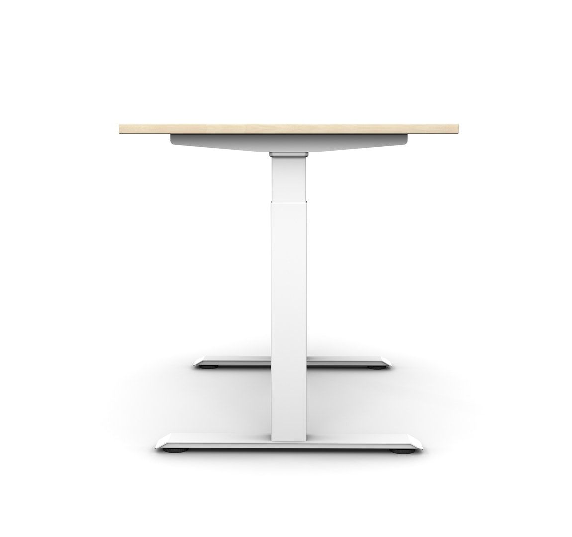 Eckschreibtisch, Ecke links, Elevate Basic, elektronisch höhenverstellbar, 730 - 1.230 x 1.800 x 1.000 mm (HxBxT), Gestell anthrazit, Dekor Ahorn