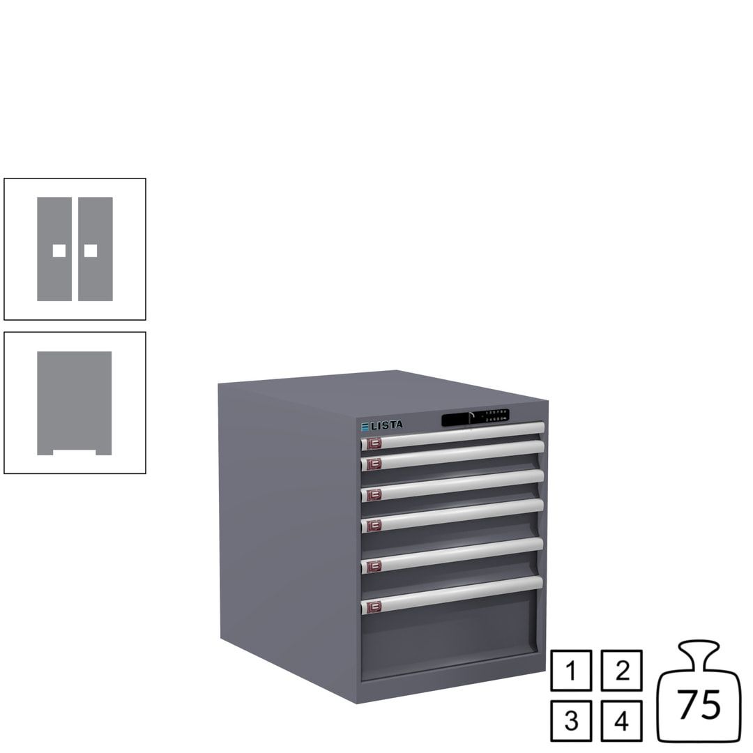 Lista Schubladenschrank - 14.352.010 - 700x564x725 mm (HxBxT) - 6 Schubladen - 75 kg - Key Lock - lichtblau (RAL 5012)