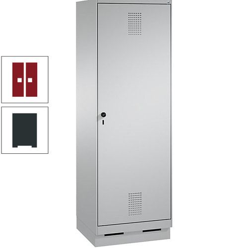 Doppel-Spind, Garderobenschrank, 1 Tür für 2 Abteile a 300 mm, Korpus anthrazitgrau, Türen anthrazitgrau, 1.800 x 600 x 500 mm (HxBxT)