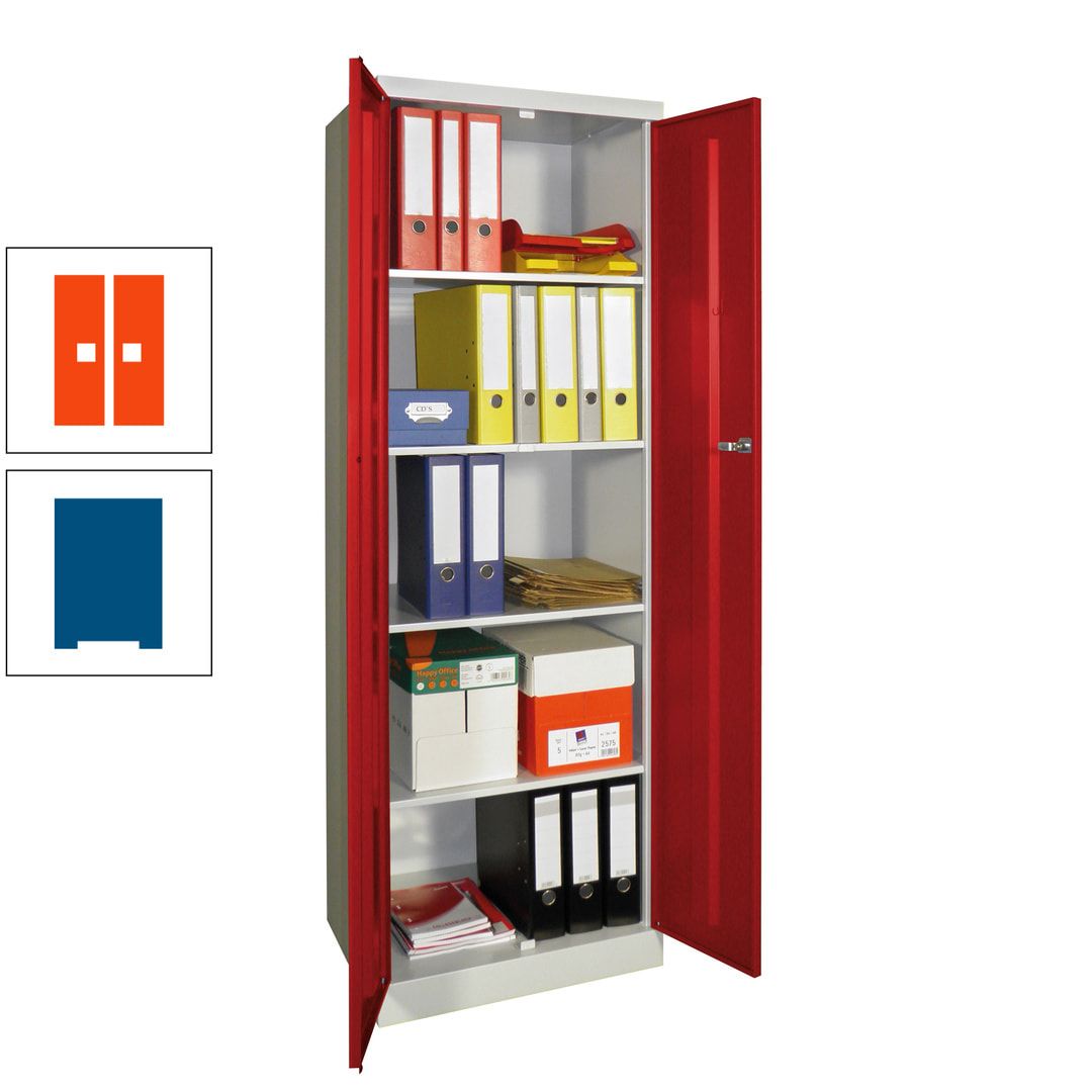 Aktenschrank - Sockel - 4 Böden - 1.800x600x500 mm (HxBxT) - Zylinderschloss - anthrazitgrau