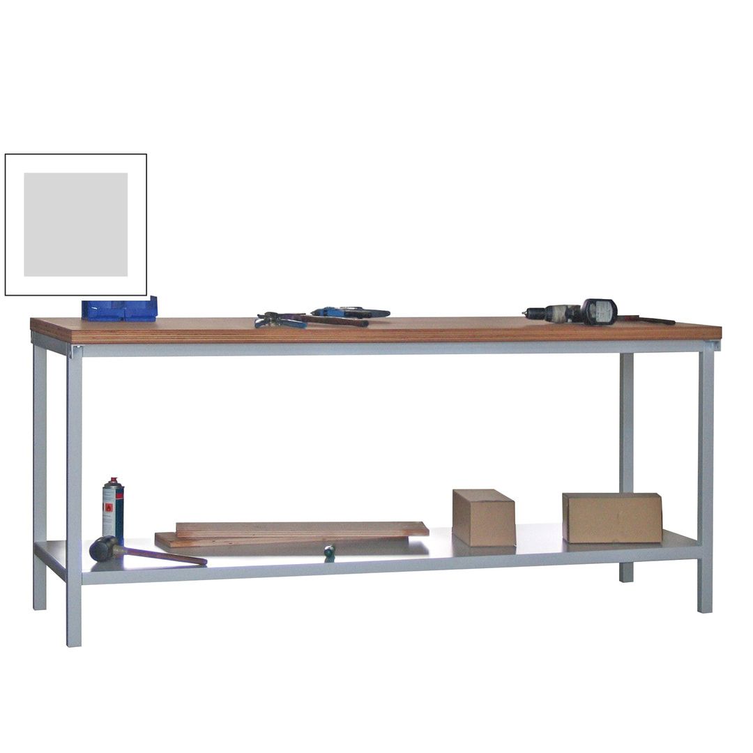 Werkbank mit Ablageboden - 900 x 2.000 x 700 mm (HxBxT) - Traglast 1.400 kg - anthrazitgrau