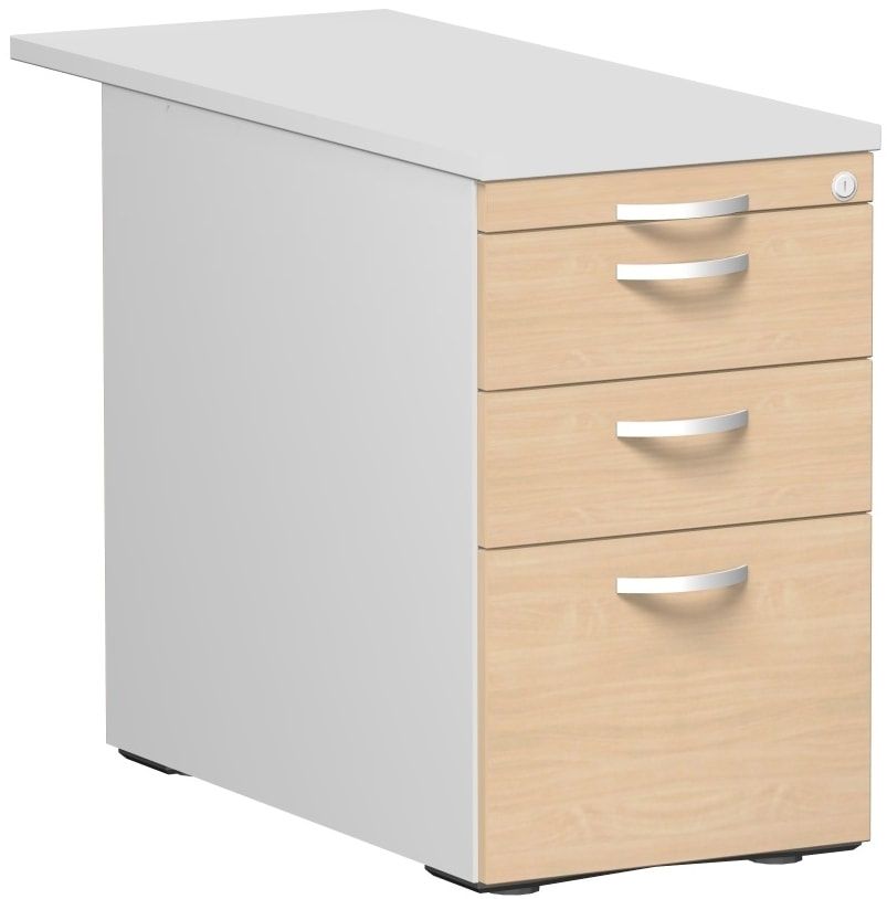 Standcontainer, Hängeregistratur, 2 Schubladen, Ordnungsfach, 720 x 438 x 800 (1.000) mm (HxBxT), Front Ahorn, Oberboden Ahorn, Korpus Ahorn
