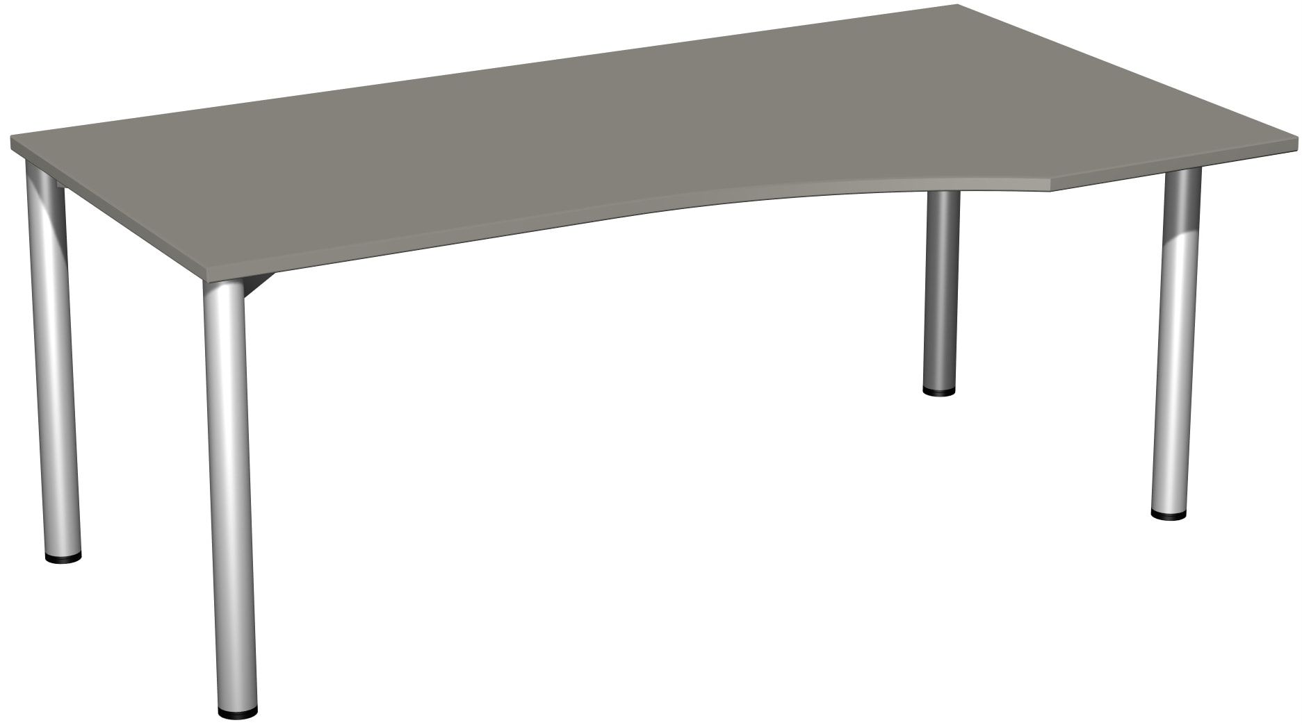 Eckschreibtisch - Ecke rechts - 4-Fuß Flex - 720 x 1.600 x 1.000 mm (HxBxT) - Gestell anthrazit - Ahorn
