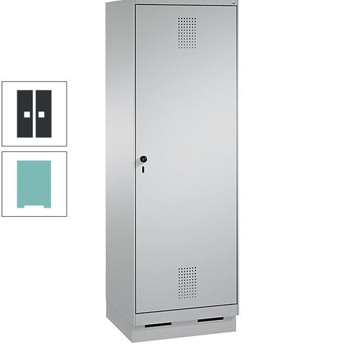 Doppel-Spind, Garderobenschrank, 1 Tür für 2 Abteile a 300 mm, Korpus anthrazitgrau, Türen anthrazitgrau, 1.800 x 600 x 500 mm (HxBxT)