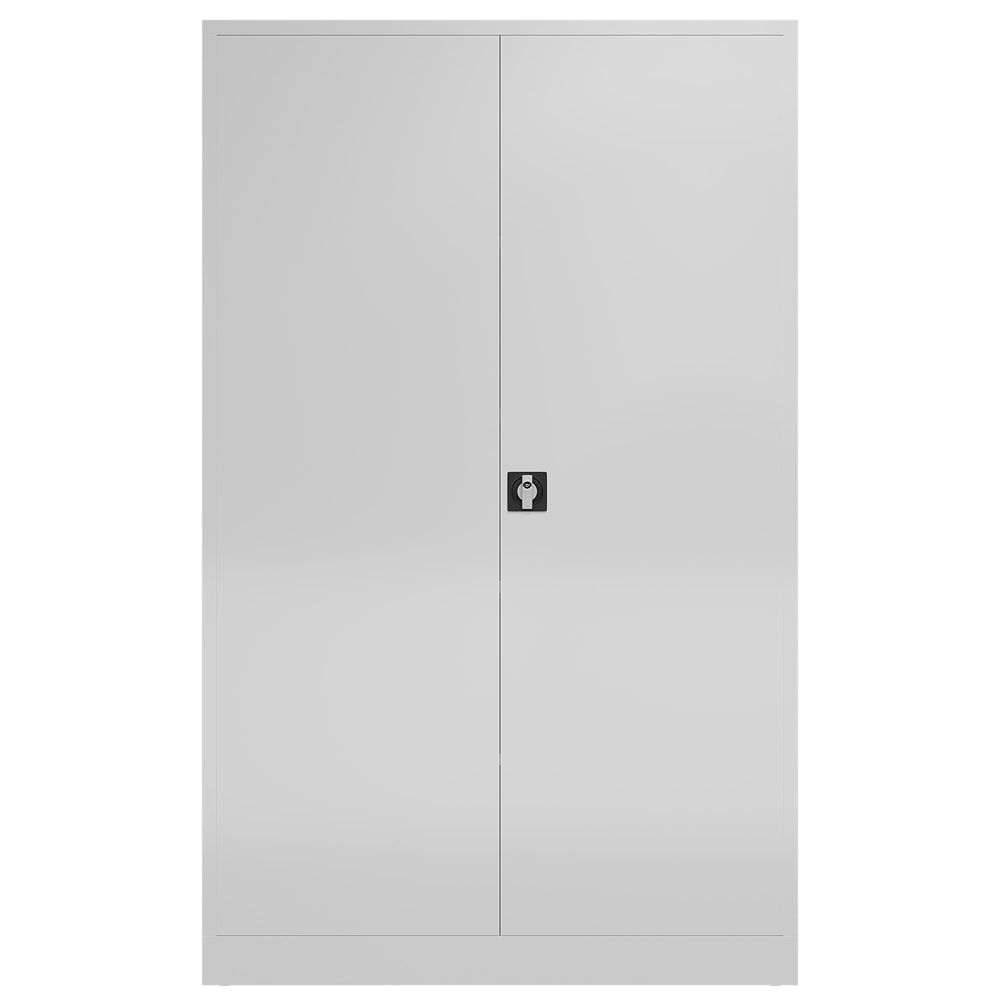 Aktenschrank, Büroschrank, abschließbar, Flügeltüren, 4 Fachböden, 1.945 x 1.200 x 420 mm (HxBxT), Stahl, Korpus und Türen lichtgrau