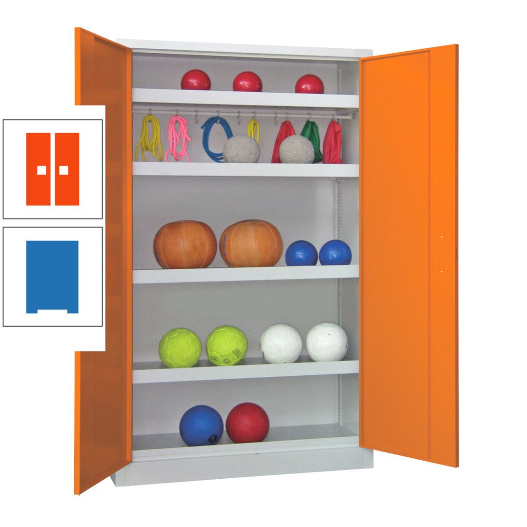 Ballschrank - Vollblechtüren - 4 Böden - 1 Hakenleiste - 1.950x1.200x500 mm (HxBxT) - anthrazitgrau