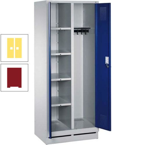 Mehrzweckschrank, Doppeltüren, Füße, 2 Abteile a 300 mm, Korpus anthrazitgrau, Tür anthrazitgrau, 1.800 x 600 x 500 mm (HxBxT)