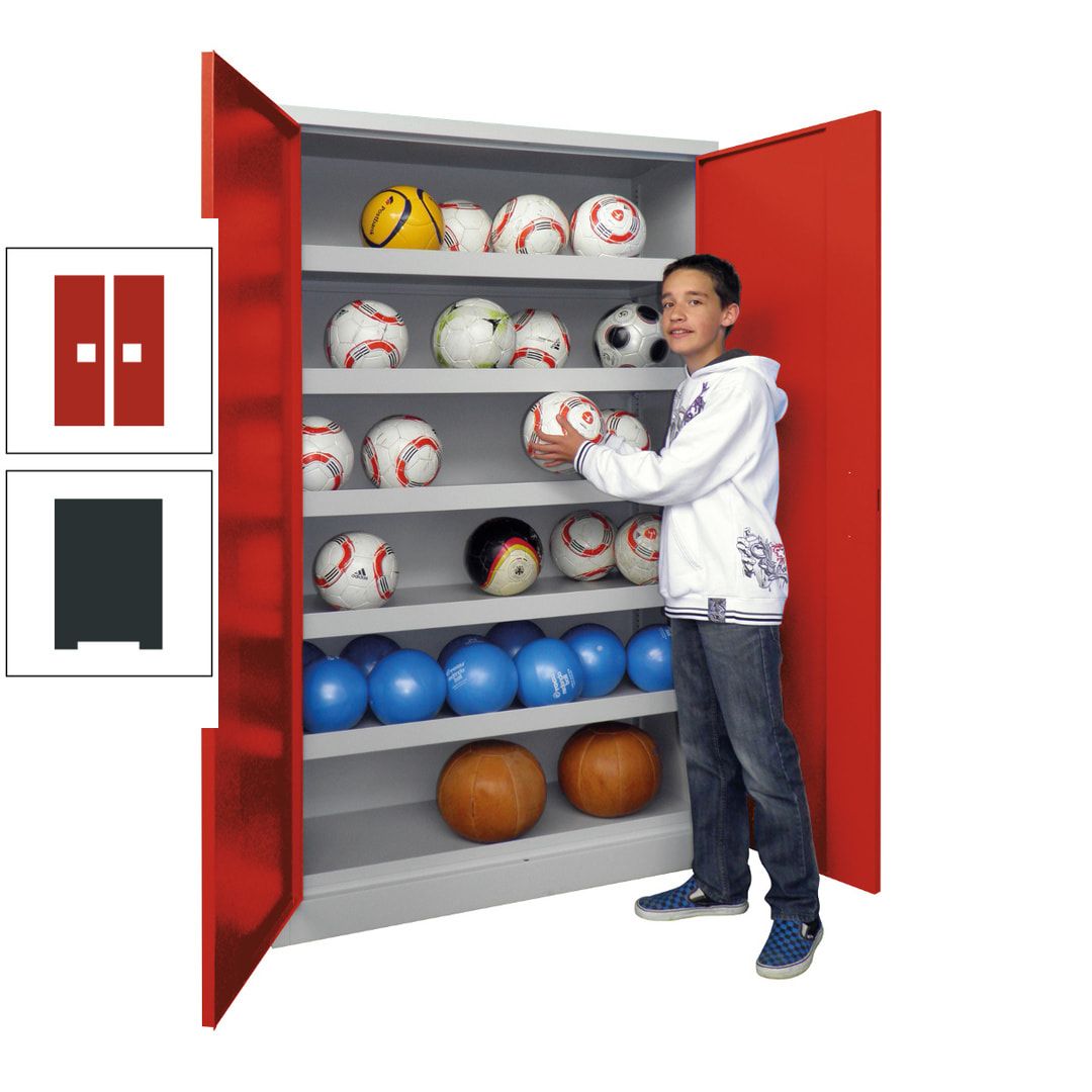 Ballschrank - Vollblechtüren - 5 Böden - 1.950x1.500x500 mm (HxBxT) - anthrazitgrau