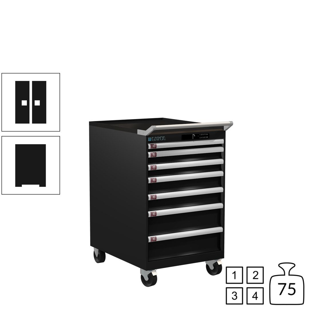 Lista Schubladenschrank - 14.372.010 - 990 x 564 x 725 mm (HxBxT) - 7 Schubladen - 75 kg - Key Lock - lichtblau (RAL 5012)