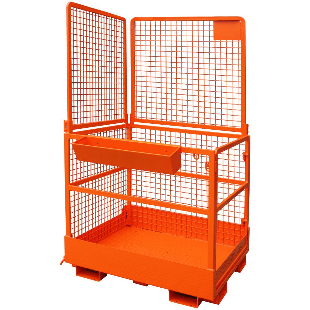 Arbeitsbühne, Arbeitsplattform Eichinger, Drahtgitter, 2 Personen, für Frontstapler, rutschsicher, 2.280 x 1.290 x 1.265 mm (HxBxT), anthrazitgrau