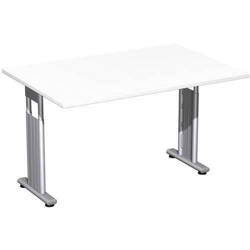 Schreibtisch - C-Fuß Flex - Bürotisch - höhenverstellbar - 820 x 1.200 x 800 mm (HxBxT) - Dekor Ahorn - Gestell silber