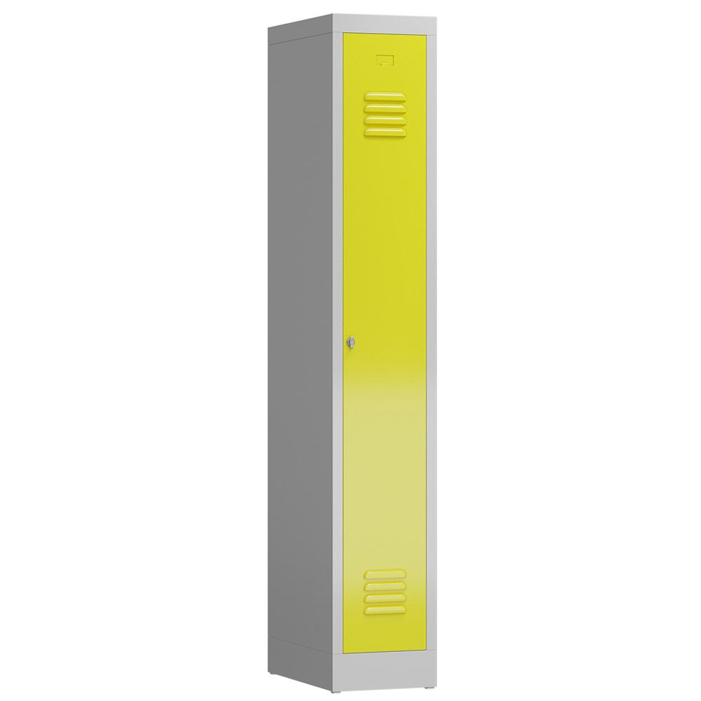 Garderobenschrank, Garderobenspind, 1 Abteil, 1.800 x 310 x 500 mm (HxBxT), Stahl, Drehriegelverschluss, Korpus: lichtgrau, Front: anthrazitgrau