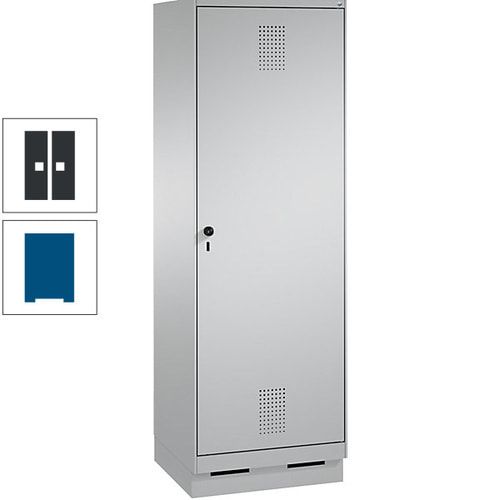 Doppel-Spind, Garderobenschrank, 1 Tür für 2 Abteile a 300 mm, Korpus anthrazitgrau, Türen anthrazitgrau, 1.800 x 600 x 500 mm (HxBxT)