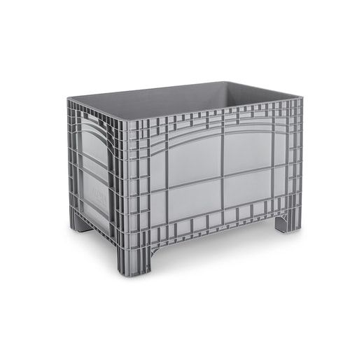 PE Palettenbox - 220 l - 550 x 1.040 x 640 mm (HxBxT) - Wände geschlossen - grau
