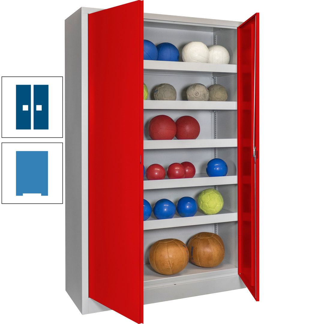 Ballschrank - Vollblechtüren - 5 Böden - 1.950x1.200x500 mm (HxBxT) - anthrazitgrau