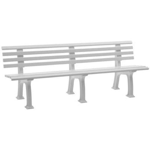 Parkbank, Gartenbank, 4-Sitzer, Kunststoff Sitzleisten, mit Rückenlehne, 740 x 2.000 x 540 mm (HxBxT), Farbe weiß