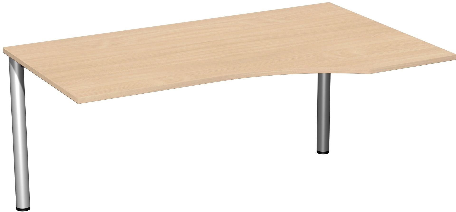Eckschreibtisch - Ecke rechts - 4-Fuß Flex - 720 x 1.600 x 1.000 mm (HxBxT) - Gestell anthrazit - Ahorn