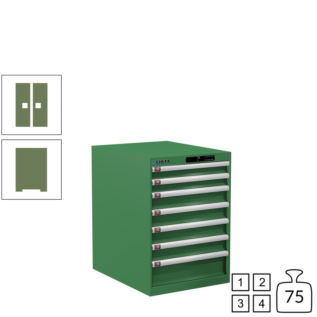Lista Schubladenschrank - 14.367.010 - 800x564x725 mm (HxBxT) - 7 Schubladen - 75 kg - Key Lock - lichtblau (RAL 5012)