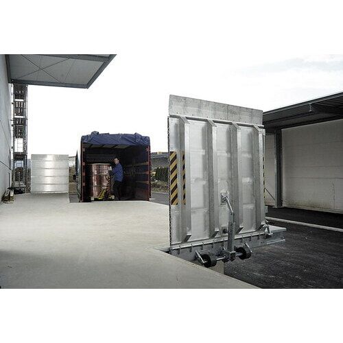 Federmechanische Überfahrbrücke, Laderampe, Traglast 4.500 kg, 1.500 x 1.315 mm (BxT), Stationär, klappbar, Aluminiumlegierung
