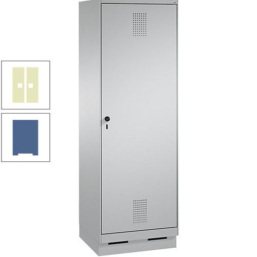 Doppel-Spind, Garderobenschrank, 1 Tür für 2 Abteile a 300 mm, Korpus anthrazitgrau, Türen anthrazitgrau, 1.800 x 600 x 500 mm (HxBxT)