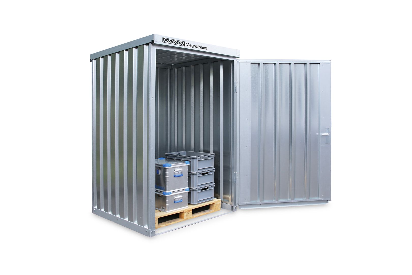 Magazinbox - Kleinteilelager - Lagerbox - 2.195 x 1.420 x 1.490 mm - mit Einflügeltür und Boden