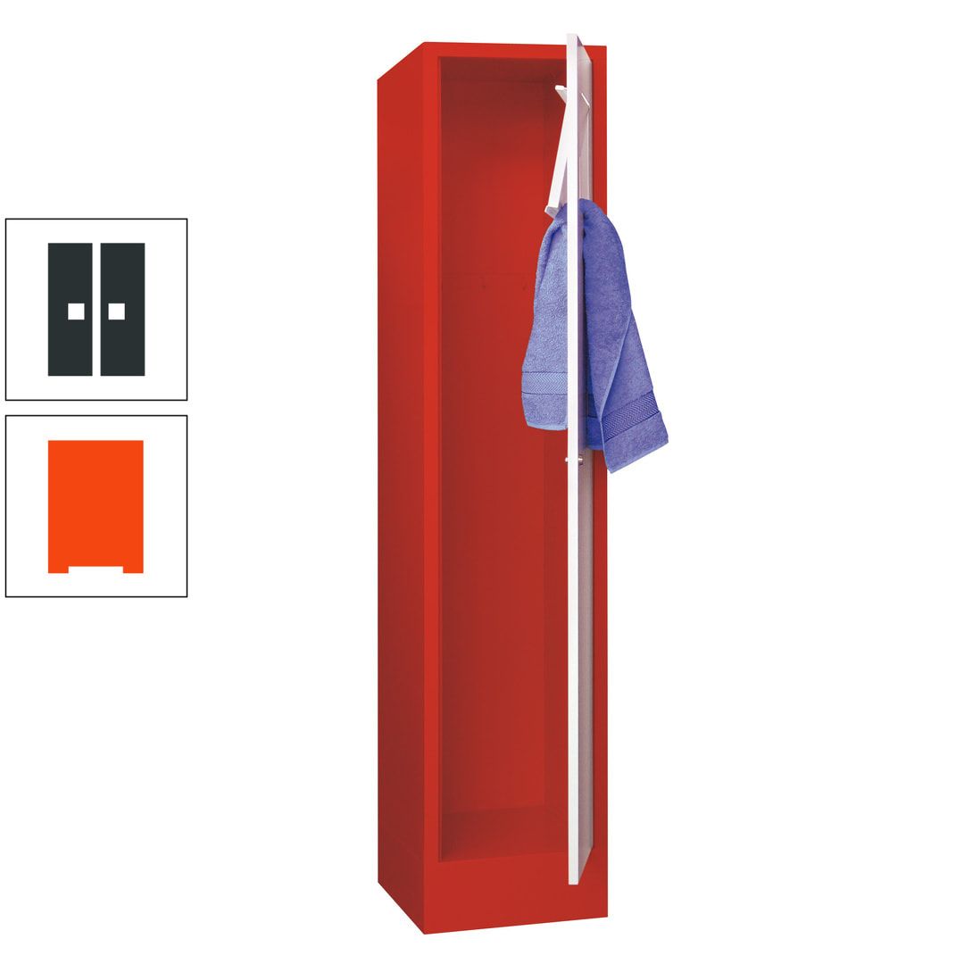 Wäschesammelschrank - 1.850 x 400 x 500 mm (HxBxT) - Sockel - Zylinderschloss - anthrazitgrau