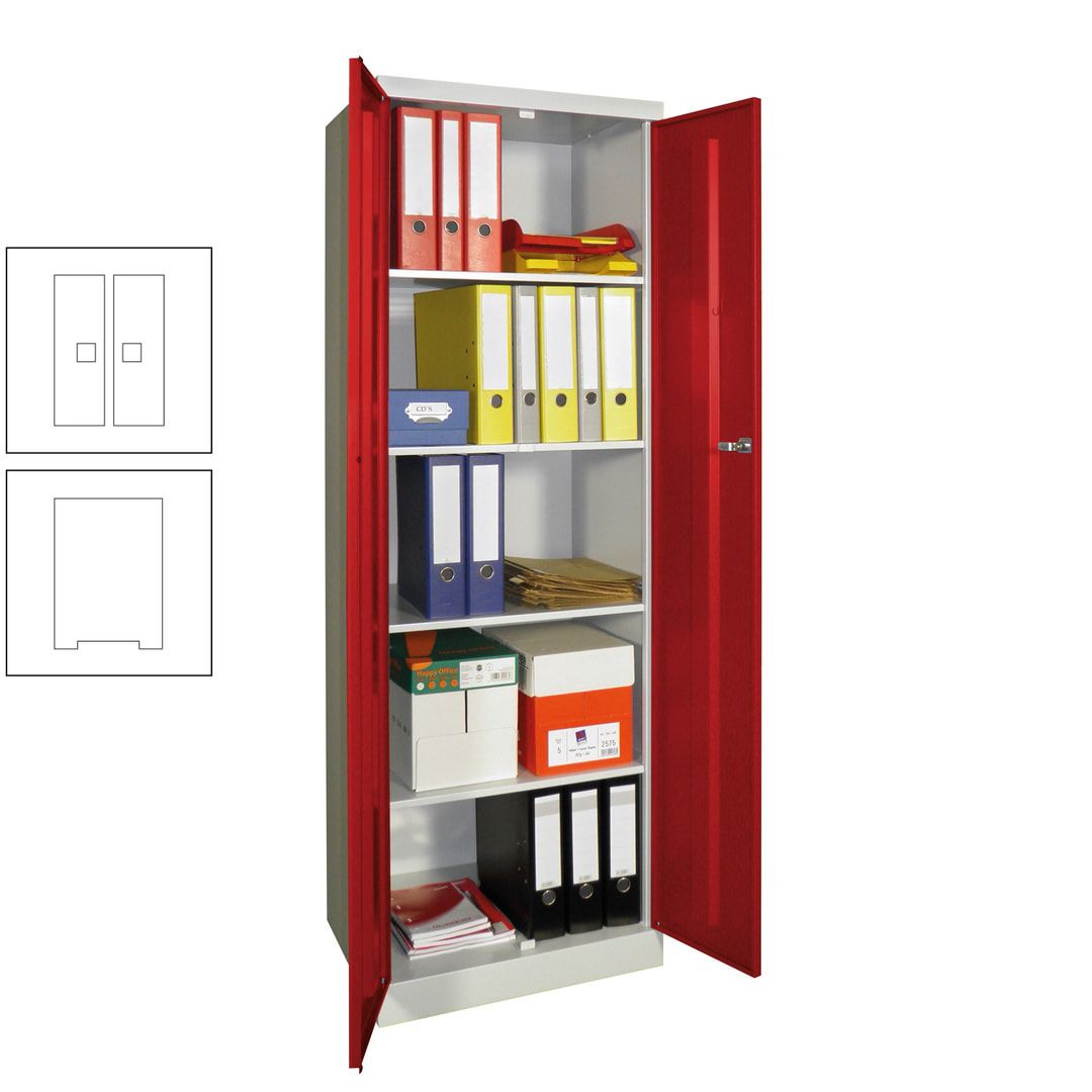 Aktenschrank - Sockel - 4 Böden - 1.800x600x500 mm (HxBxT) - Zylinderschloss - anthrazitgrau