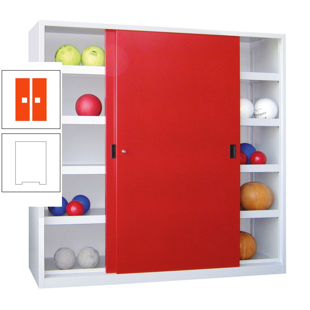 Ballschrank - Schiebetüren - Trennwand - 8 Böden - 1.950x1.500x600 mm (HxBxT) - anthrazitgrau