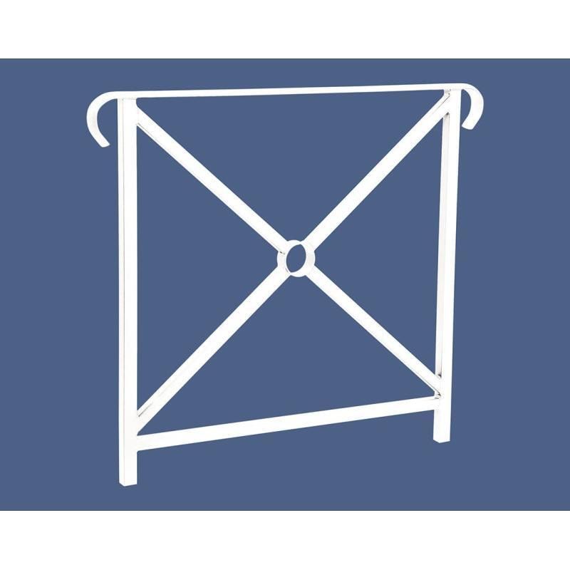 Geländer Kreuz und Kreis - 1.000 x 800 mm - flacher Handlauf - Farbe enzianblau - Außengeländer Systemgeländer