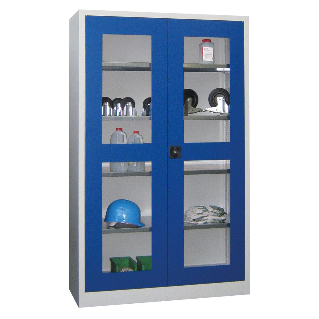 Aktenschrank - Vollblechtüren - 1.950x1.200x400 mm (HxBxT) - 4 Einlegeböden verzinkt - Zylinderschloss - anthrazitgrau