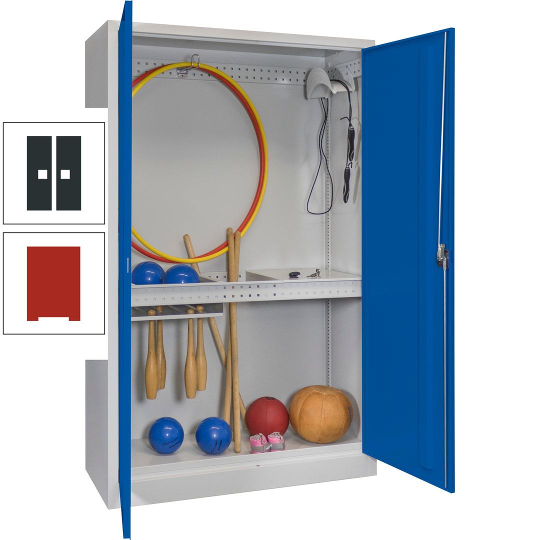 Sportschrank - Vollblechtüren - Variante 3 - 1.950x1.200x500 mm (HxBxT) - anthrazitgrau
