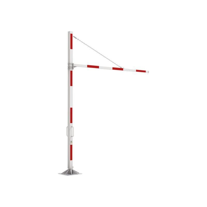 Höhenbegrenzer, einseitig, Stahlrohr, drehbar, feuerverzinkt, zum Einbetonieren mit Bodenstangen, 1.900-2.500 mm (H), 2.500-3.500 mm (B)