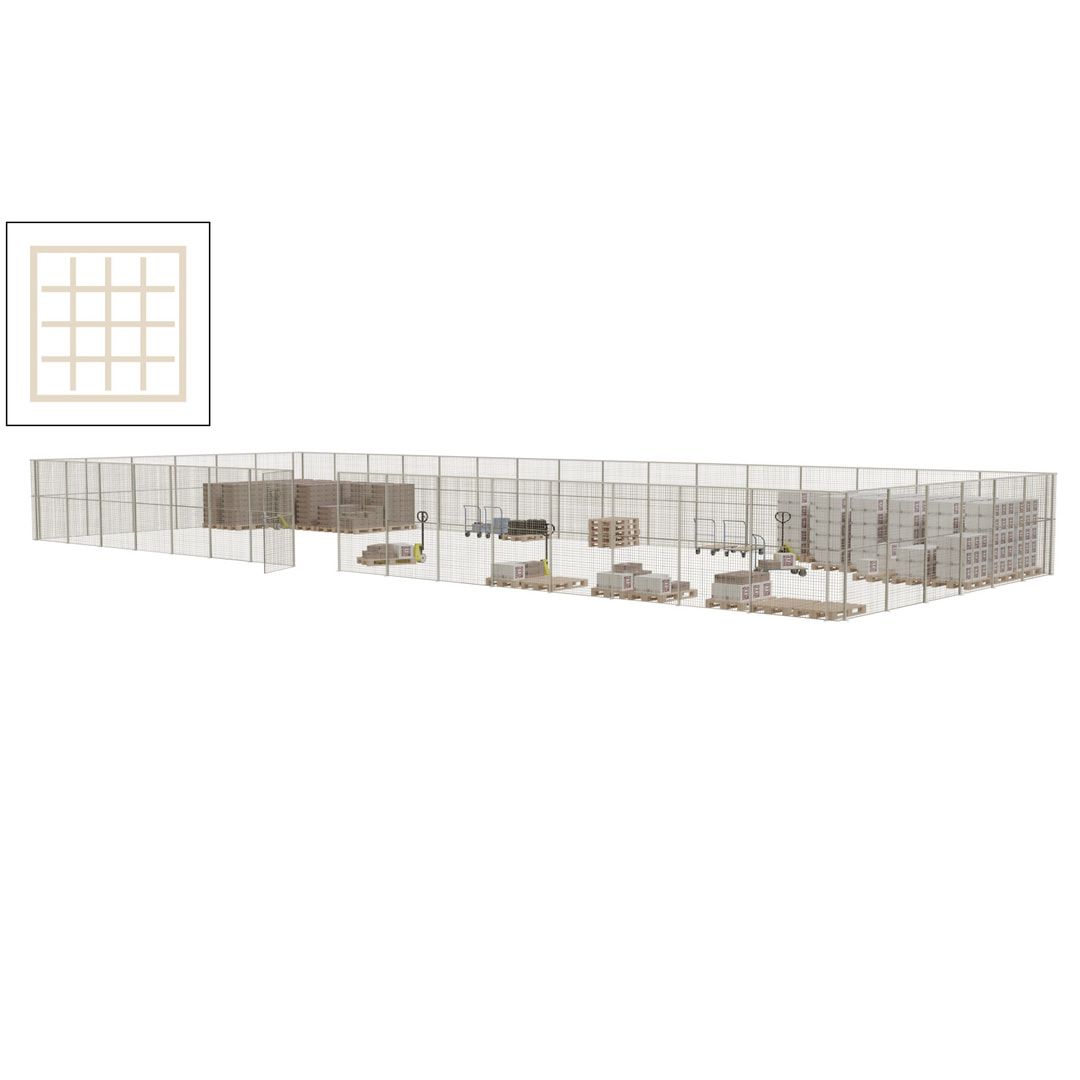 Maschinen Schutzgitter - Hallentrennwand - Sicherheitszaun - Tür - 66 m - 2.200 x 24.400 x 9.400 mm (HxBxT) - enzianblau